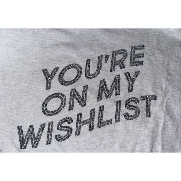 Aerie Womens Sz M Holiday You're On My Wishlist Sparkle Boxy Tee Comfy Casual - Picture 4 of 7